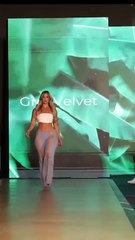 FLLFW Model Marissa Dubois wearing Grey Velvet at Fort Lauderdale Fashion Week 2026