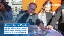 Jean Pierre Papin à Marseille pour présenter un nouveau santon à son effigie
