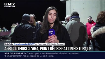 Dermatose bovine: l'A64 toujours bloquée par des agriculteurs en Haute-Garonne