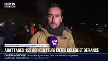 Crise agricole: des ballots de paille installés par les agriculteurs pour bloquer la rocade d'Albi dans le Tarn
