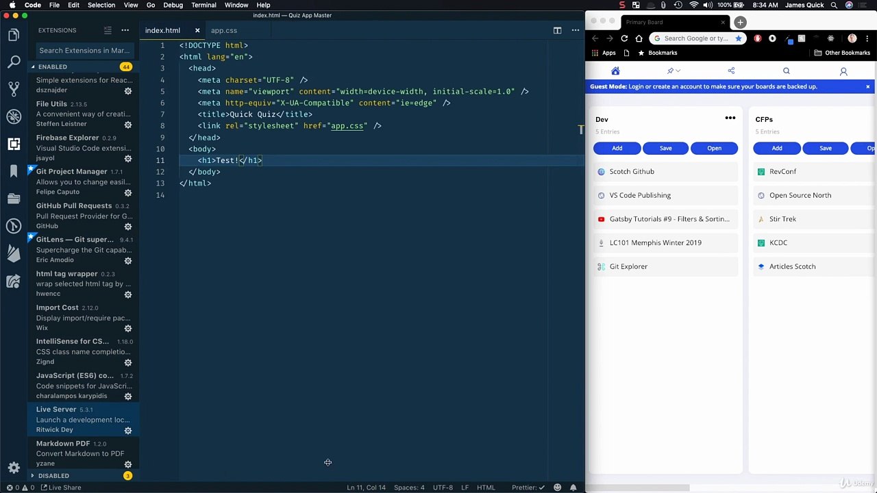 2. Create and Style the Home Page