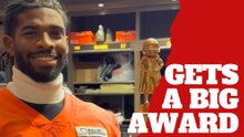 Shedeur Sanders gets surprised with a big award from Browns teammates