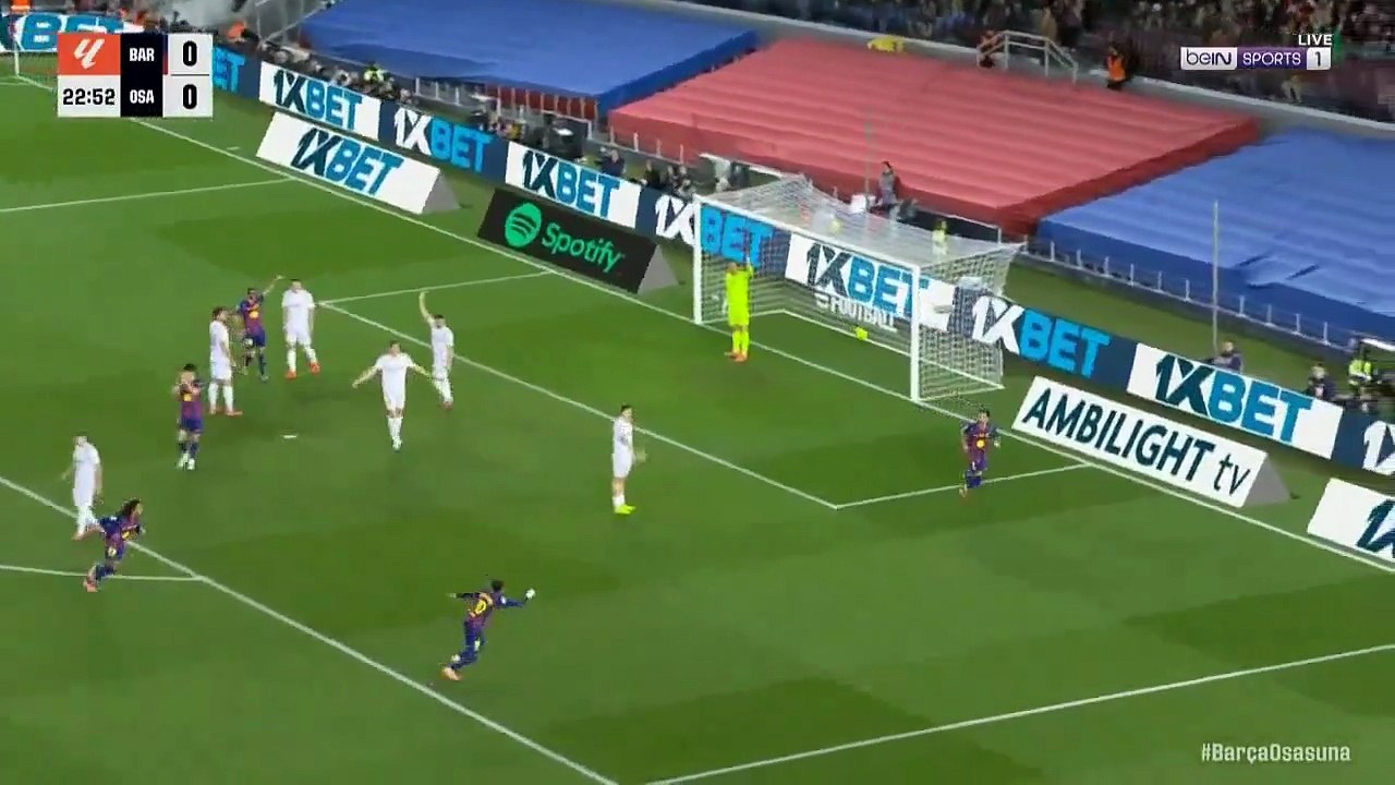 ملخص مباراة برشلونة واوساسونا 2 0 الدوري الاسباني