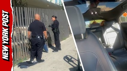 Mom and daughter startled to find random man in the trunk of their self-driving car