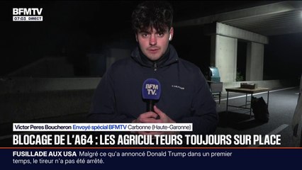 Blocage de l'A64: les agriculteurs toujours sur place entre Toulouse et Bayonne