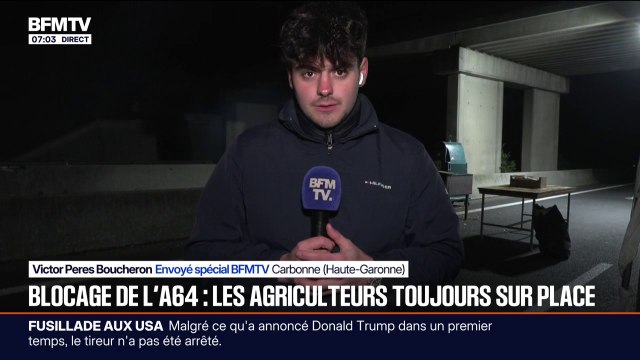 Blocage de l'A64: les agriculteurs toujours sur place entre Toulouse et Bayonne