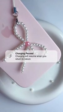 Cute Pearl Bow Phone Charm | Aesthetic Mobile Strap | Handmade Pearl Accessory