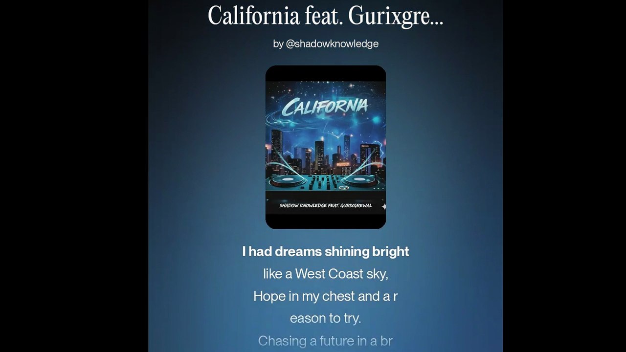 CALIFORNIA feat. Gurixgrewal  – Shadow Knowledge (Official Music Audio)