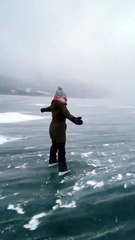 Epic Ice Skating Adventure on a Frozen Lake in a Snowstorm | Thrilling Winter Sports Canada