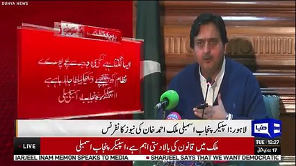 سپیکر پنجاب اسمبلی ملک محمد احمد خاں میڈیا سے گفتگو کرتے ہوئے02