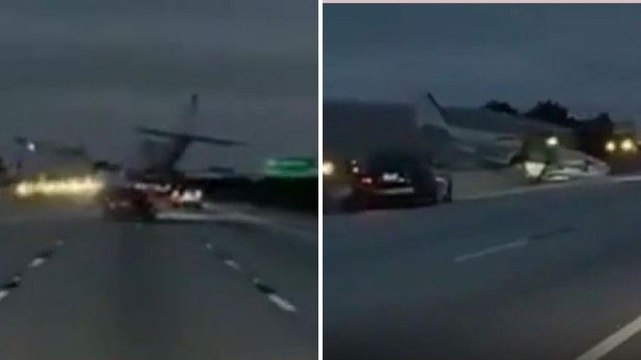 Aereo precipita su un auto in corsa: atterraggio d'emergenza in autostrada
