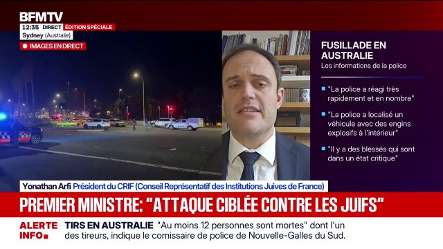 Fusillade à Sydney: Yonathan Arfi (président du CRIF) évoque un sentiment d'horreur
