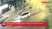 Samsun'da kazalar kameralarda! Motosiklet kazaları alarm veriyor