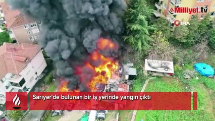 Sarıyer'de korkutan iş yeri yangını! Ekipler sevk edildi