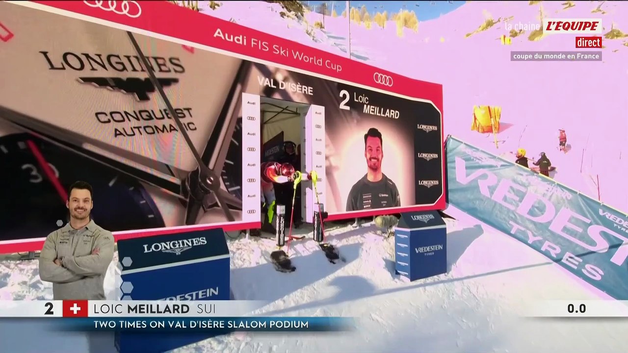 Loïc Meillard en tête de la première manche du slalom de Val d'Isère - Ski - Coupe du monde de ski