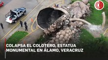Colapsa la estatua monumental "El Colotero" en Álamo, Veracruz