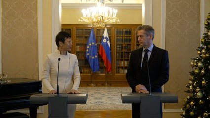 Novinarska konferenca predsednika vlade Roberta Goloba in evropske komisarke za širitev Marte Kos