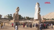 Egitto, svelate al pubblico due gigantesche statue di Amenhotep III a Luxor