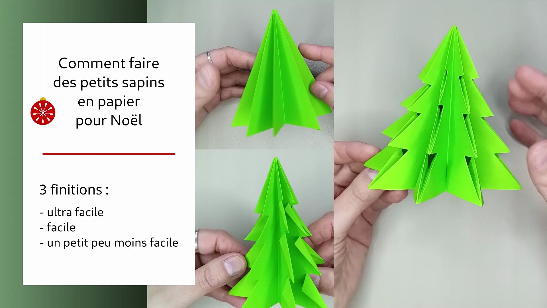 Mini Sapin De Noël En Papier Origami - Déco Légère Pour La Maison - Accessoire Photo - Plusieurs Couleurs Et Tailles