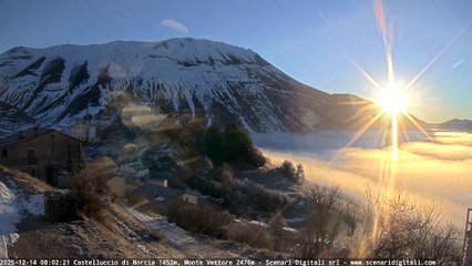 La neve a Castelluccio di Norcia nel timelapse di Scenari Digitali