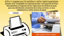Papel para impresora multiusos, 20 libras, 8.5 x 11 pulgadas, 3 resmas (1500 hojas), blanco, luminosidad 92 GE