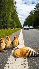Kind-Hearted Man Rescues an Unconscious Rare Bird on the Roadside 🛣️✨