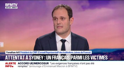 Fusillade à Sydney: "Il y a un climat d'antisémitisme qui s'est installé, qui est nourri idéologiquement", déclare Yonathan Arfi, président du Crif