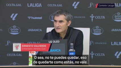 El enfado de Ernesto Valverde en la sala de prensa tras el RC Celta - Athletic