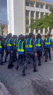 Cientos de Policías en el Palacio de Justicia por Protestas