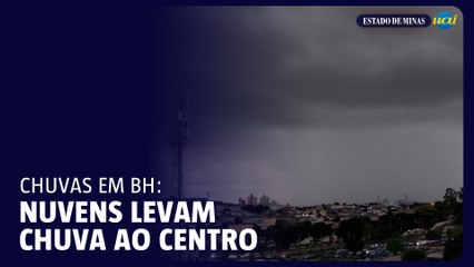 Ventania leva nuvens pesadas em direção ao centro de BH
