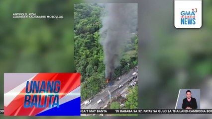 Truck, nasunog matapos bumangga sa poste at kubo; isa, sugatan | Unang Balita