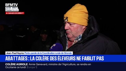 Crise agricole: environ 200 agriculteurs "à bout" bloquent une partie de l'A63 au niveau de Cestas en Gironde