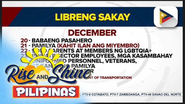 Libreng sakay sa LRT at MRT ngayong Kapaskuhan, malaking tulong para sa mga pasahero; libreng sakay, magtatagal ng 12 days simula Dec. 14 | ulat ni Vel Custodio