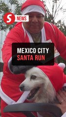 Sea of red and white: Santa runners create holiday magic in Mexico City