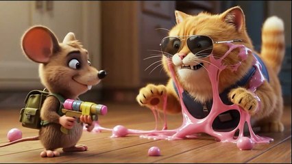 Rico & Max 🍕 The Golden Cheese Mystery | Funny Cat vs Mouse Cartoon | 3D Animation Kids Comedy
