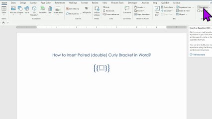 How to insert double curly brackets in MS Word