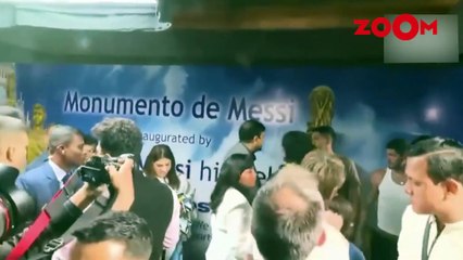 Shah Rukh Khan meets Lionel Messi FULL video | SRK's son AbRam looks excited as he poses with Messi