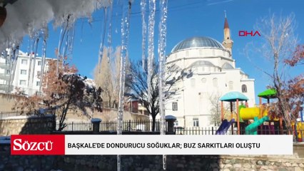 Başkale'de dondurucu soğuklar; 2 metre uzunluğunda buz sarkıtları oluştu