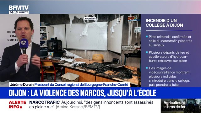 Collège incendié à Dijon: Il y a un rapport de force entre des organisations criminelles et l'État , affirme le président du Conseil régional de Bourgogne-Franche-Comté