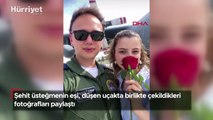 Şehit üsteğmenin eşi, düşen uçakta birlikte çekildikleri fotoğrafları paylaştı