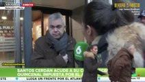 Un desquiciado Santos Cerdán (PSOE), a punto de llevarse por delante a Ana Pastor (laSexta) a la salida de los juzgados