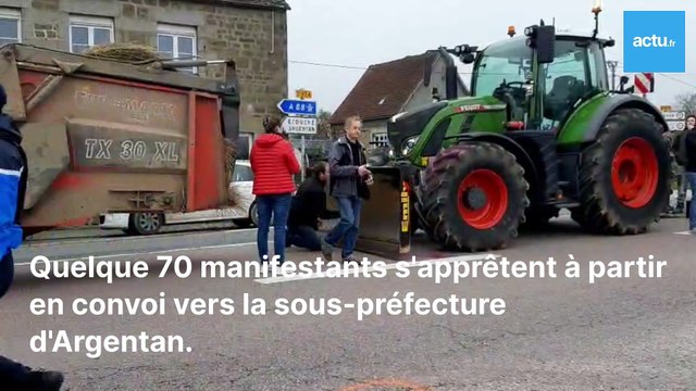 Dans l'Orne, des agriculteurs en colère se regroupent entre Argentan et Flers