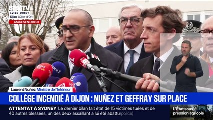 Collège incendié à Dijon: Laurent Nuñez dénonce un "acte ignoble"