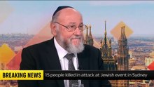 Chief Rabbi Sir Ephraim Mirvis reacts to the attack at a Jewish event in Sydney