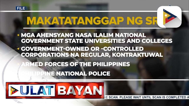 Pamamahagi ng SRI sa mga empleyado ng gobyerno at gratuity pay sa mga job order at COS, sinimulan ngayong araw | ulat ni Cleizl Pardilla