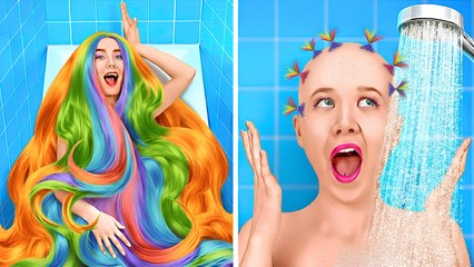 Problèmes des cheveux longs vs cheveux courts ! 💇‍♀️😂 Luttes amusantes entre filles