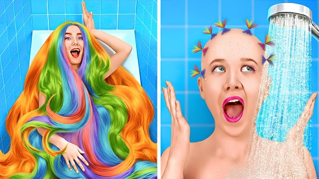 Problèmes des cheveux longs vs cheveux courts ! 💇‍♀️😂 Luttes amusantes entre filles