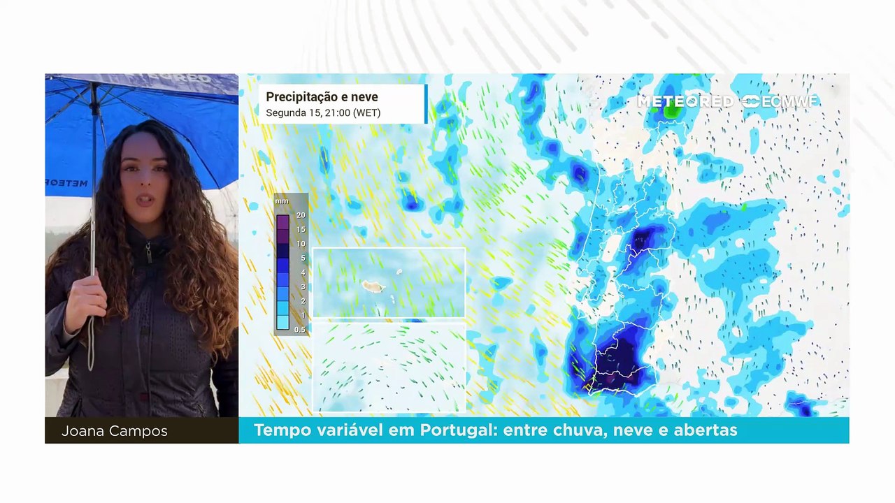 Tempo variável em Portugal: entre chuva, neve e abertas