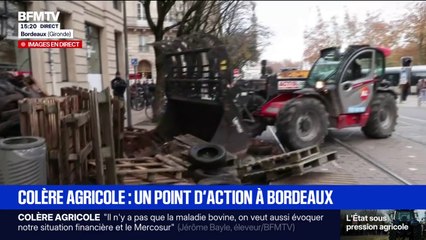 Colère agricole: une action en cours à Bordeaux