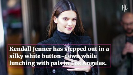 Kendall Jenner Stuns In A Mini Skirt &Silky Blazer For Lunch Date With Friend